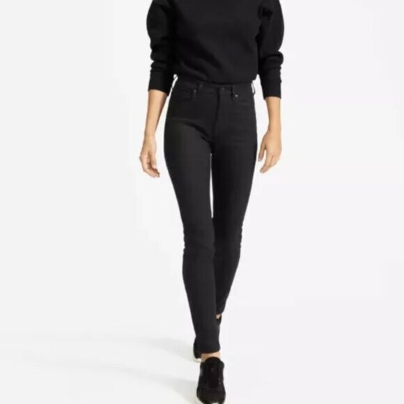 NWOT EVERLANE Mid-Rise Skinny Black Jeans Ankle Crop size 26Reg - Picture 15 of 15